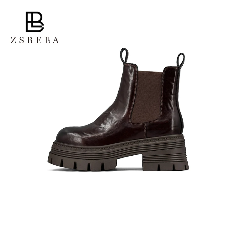 ZSBELLA新款牛皮短靴ZS0699