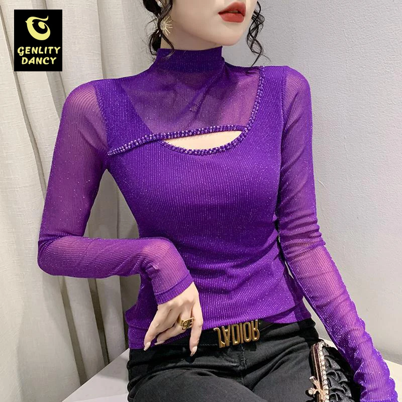 网红摩登舞衣女士时髦吉特巴广场舞练功服长袖新款国标拉丁舞衣冬