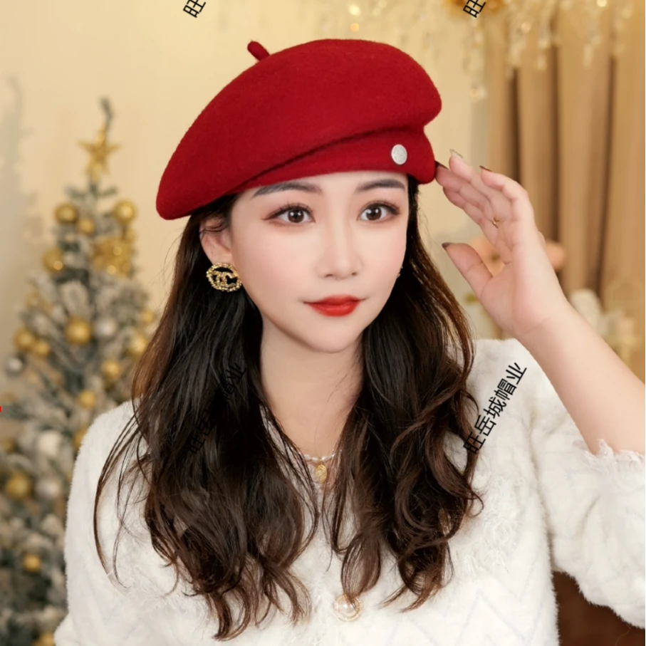 JC1207贝雷帽帽子气质洋气时尚百搭女士羊毛网红宽松韩版