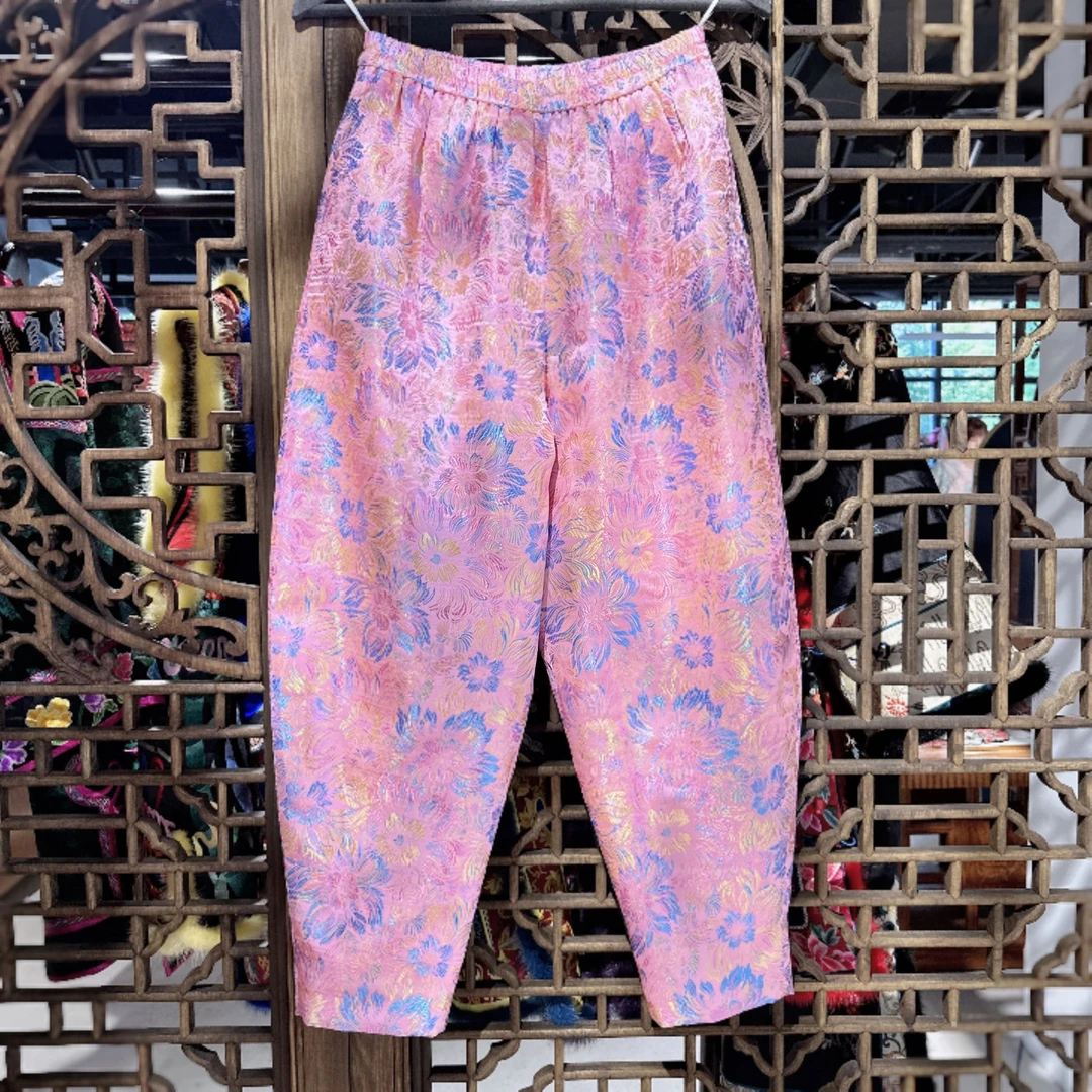 煜秀堂传统华服桑蚕丝棉裤九儿同款真丝丝绒休闲