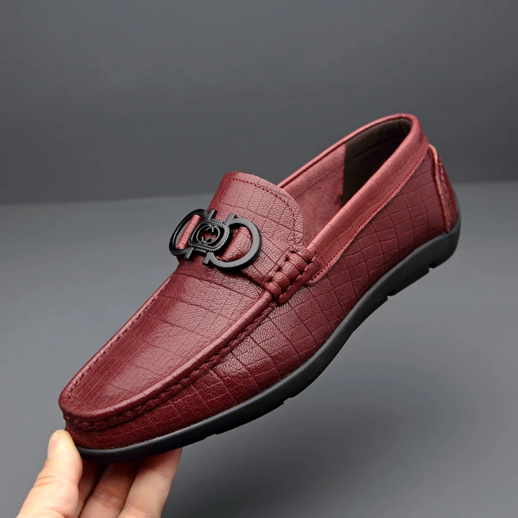 男鞋豆豆鞋真皮男士夏季透气软底百搭一脚蹬春季舒适驾车鞋乐福鞋
