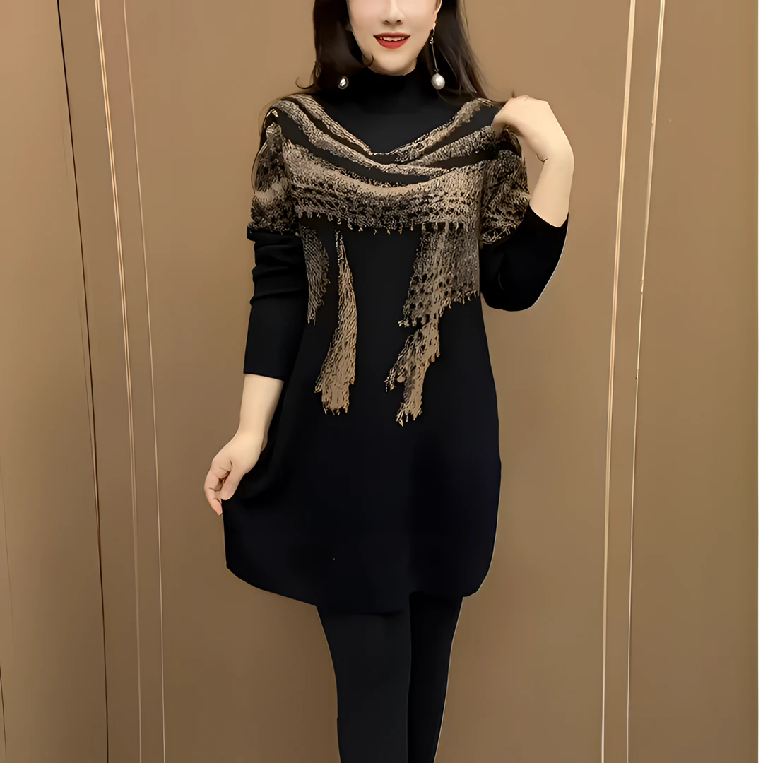 冬中年妈妈潮流轻奢高贵洋气加厚保暖毛衣气质时尚显瘦中长款女装