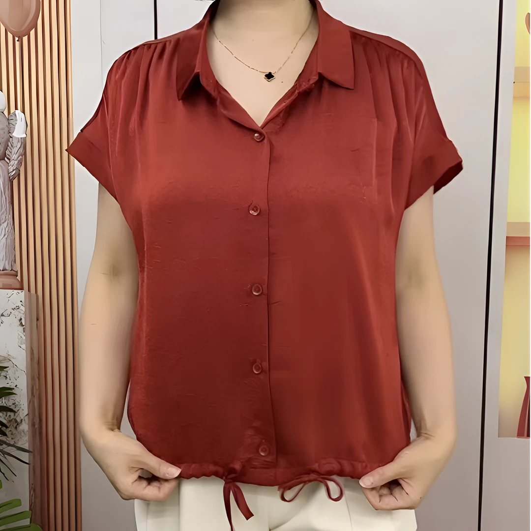 2024夏季新款洋气妈妈POLO领衫高档气质宽松休闲拼接提花优雅女装