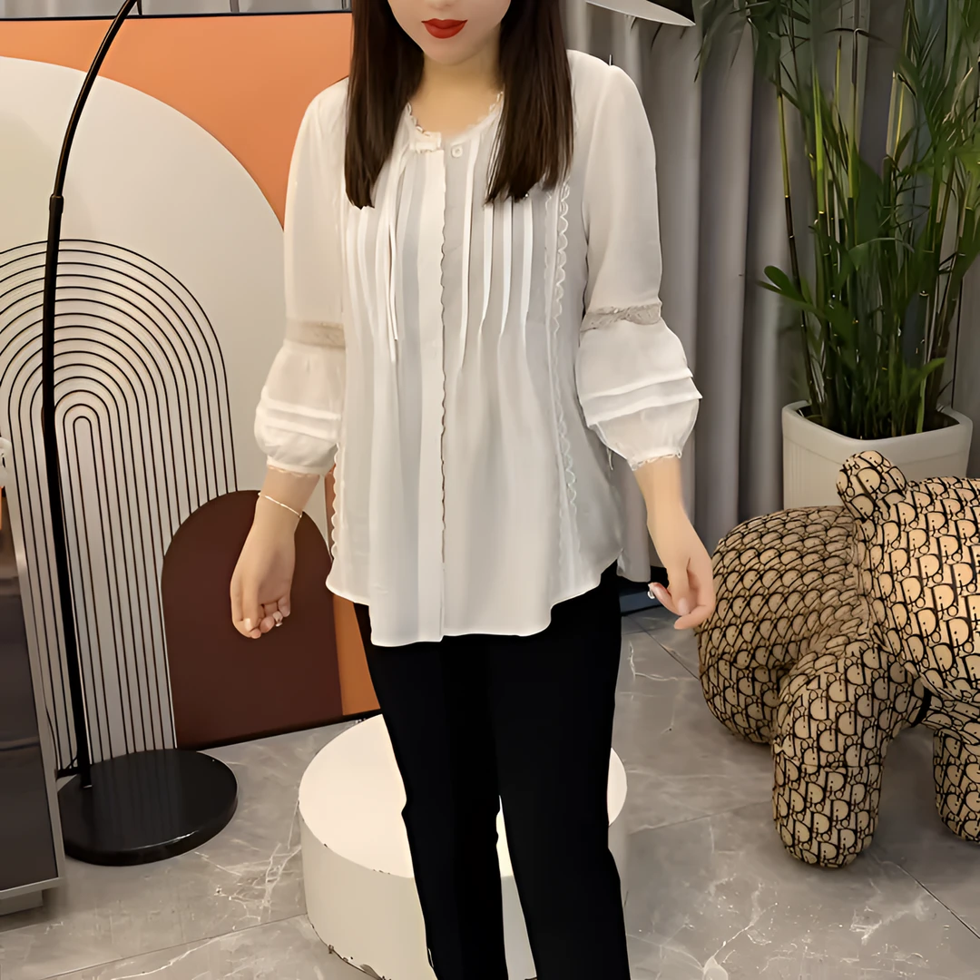夏季新款薄款雪纺衫高贵简约休闲百搭防晒套头小衫夏季设计感女装