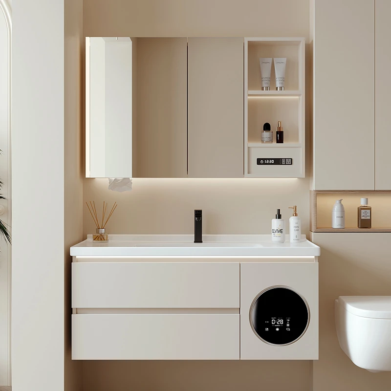 洗衣机伴侣浴室柜组合卫生间洗烘一体卫浴柜陶瓷一体洗手池洗脸盆