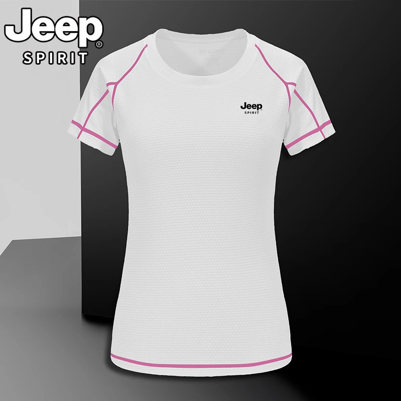 JEEP吉普t恤男装短袖速干衣服女款运动健身衫半袖训练服跑步8866