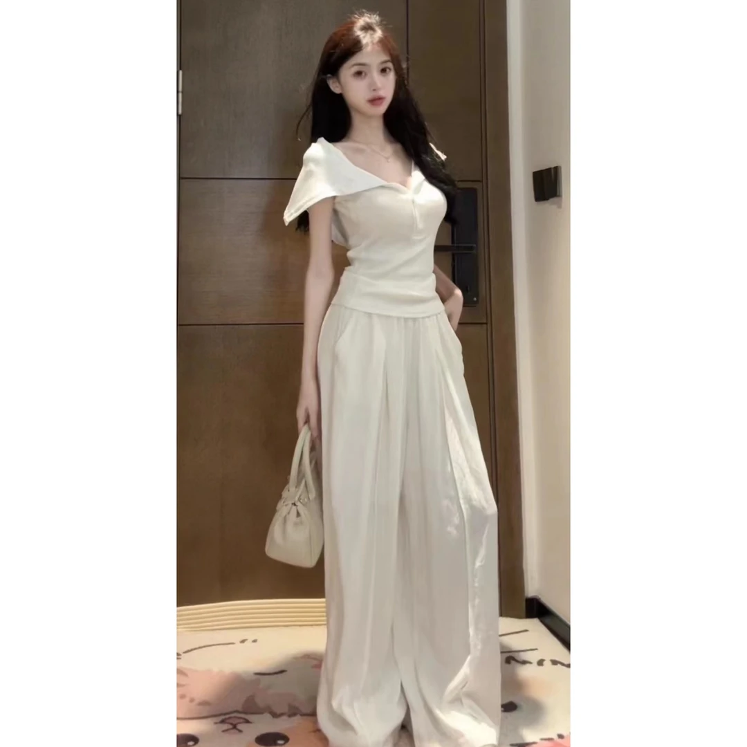 1小个子日系慵懒风山本裤女夏季薄款2024新款宽松直筒休闲阔腿裤