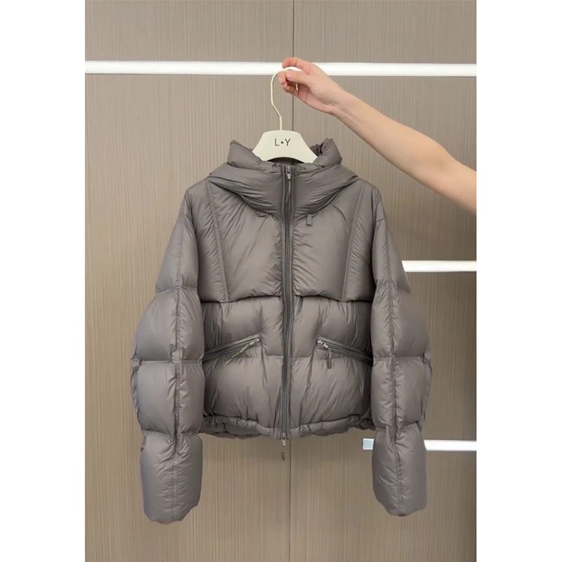 独特超好看卡其色短款棉服女冬季2024新款高级感小个子面包服外套