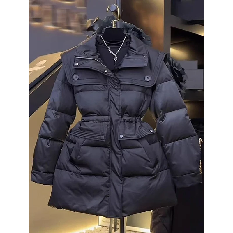 【浅浅专属】高级感超好看气质收腰黑色棉服女2025冬季新款欧货棉衣