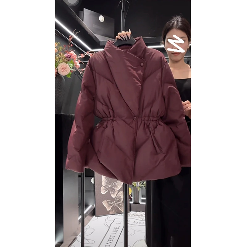 红色棉服短款加厚夹棉外套2024秋冬新款冬季轻薄棉衣棉袄面包服女