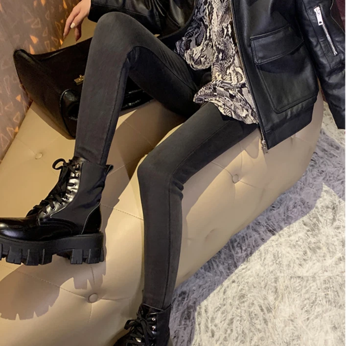 行走的小太阳~秋冬外穿弹力显瘦加绒修身发热紧身加厚塑型牛仔裤