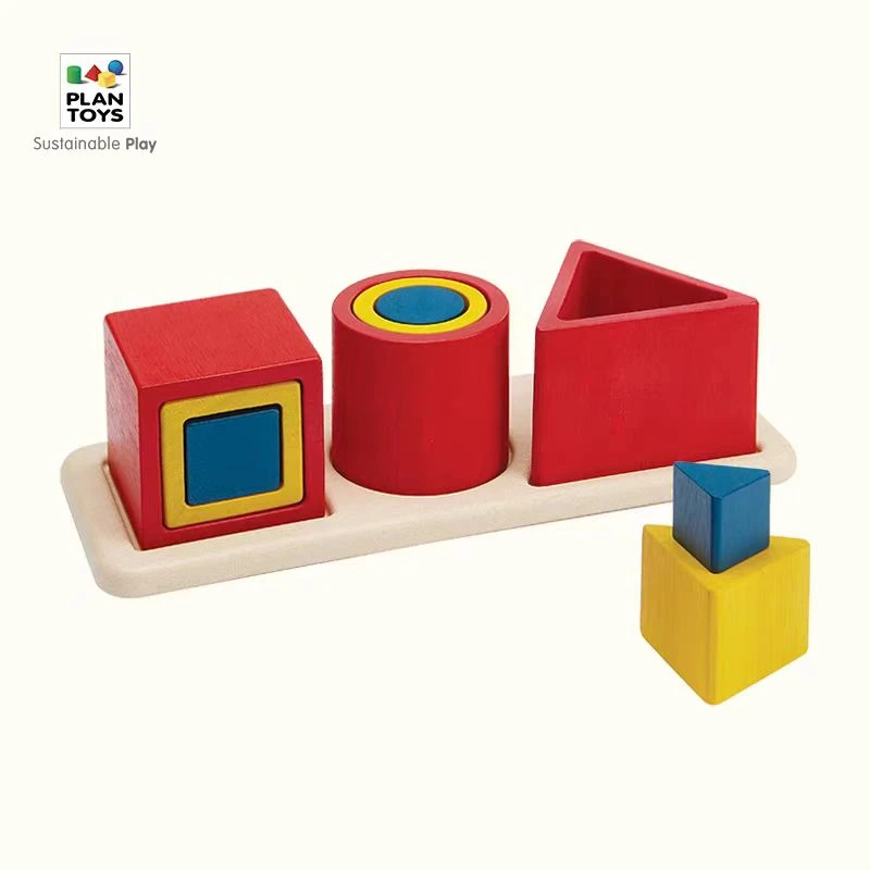 plantoys 5463几何空心匹配套 蒙氏玩具