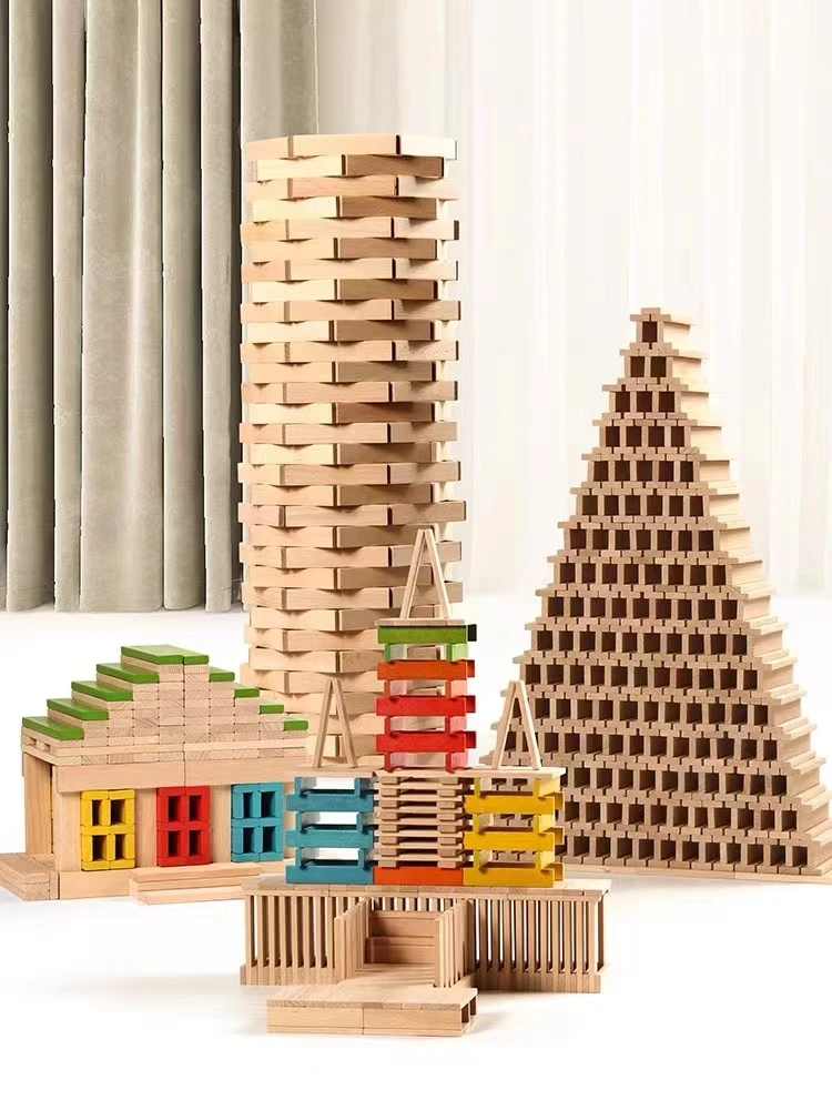 王子妈妈  建筑大师-500片-原木 彩色 科学育儿玩具