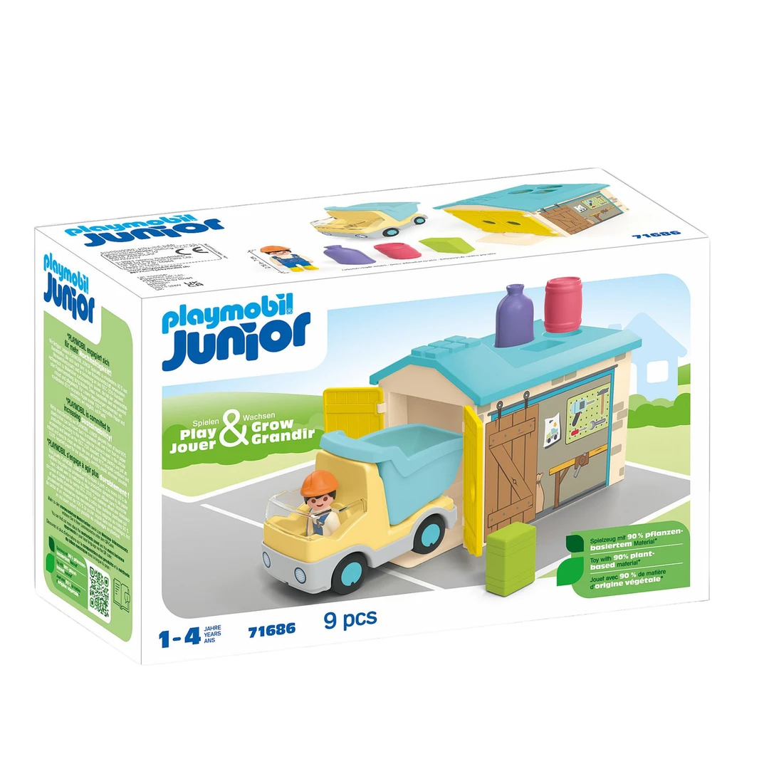 playmobil 摩比世界  带仓库的倾斜卡车71686