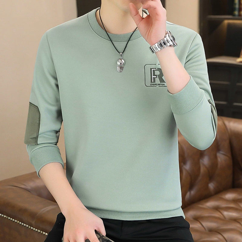 2025秋冬卫衣男加绒加厚休闲卫衣打底衫加肥加大码男装上衣服男士