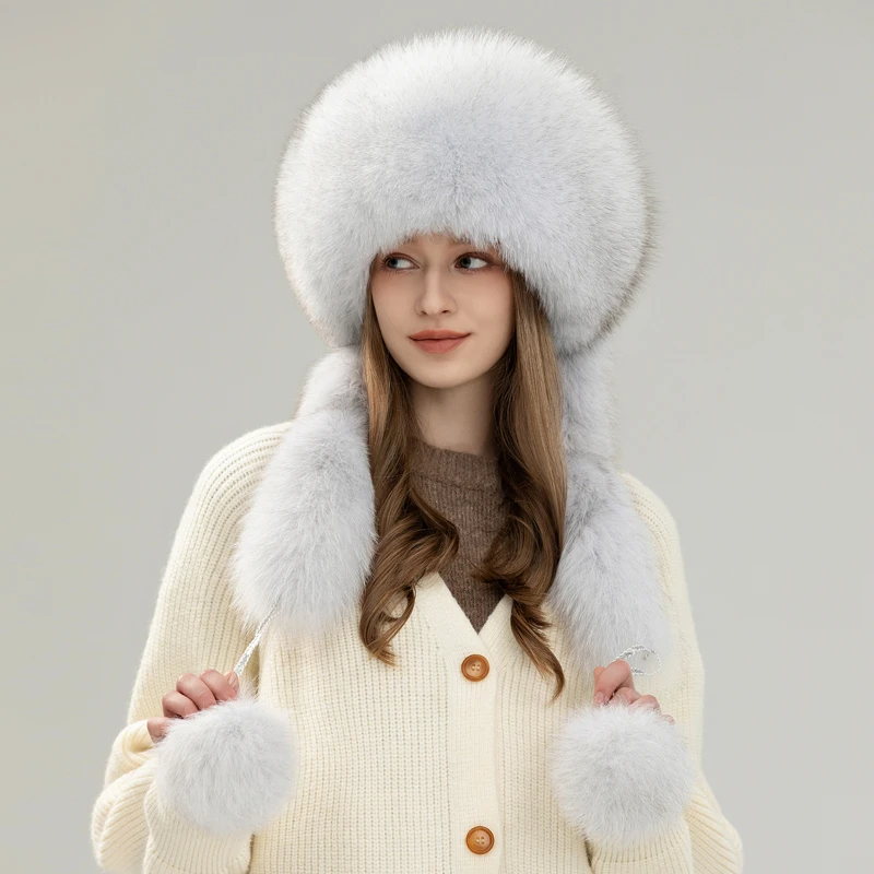 秋冬新款狐狸帽长辫蒙古帽保暖舒适民族风冬季出游拍照出片时尚女