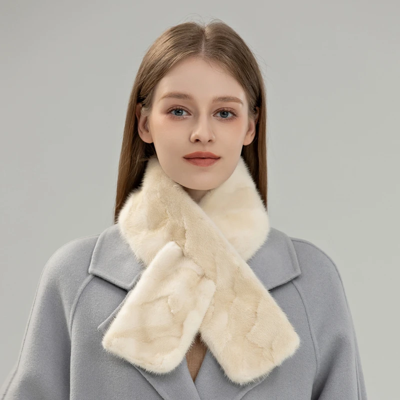 秋冬新款韩版水貂双面帽围巾保暖舒适优雅大气冬季出游洋气高级