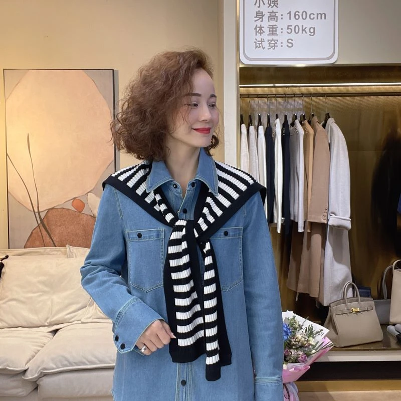 恰好遇见【气质百搭披肩】活力时尚条纹1029