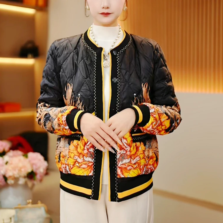 2024新品时尚百搭女士休闲显瘦保暖常规款羽绒服-大鱼海棠