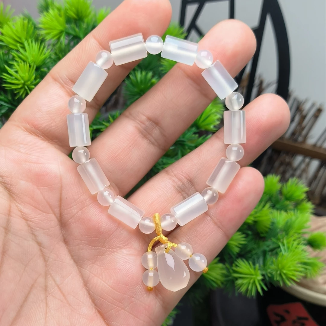 白冰  海洋玉髓玛瑙  宝瓶手串