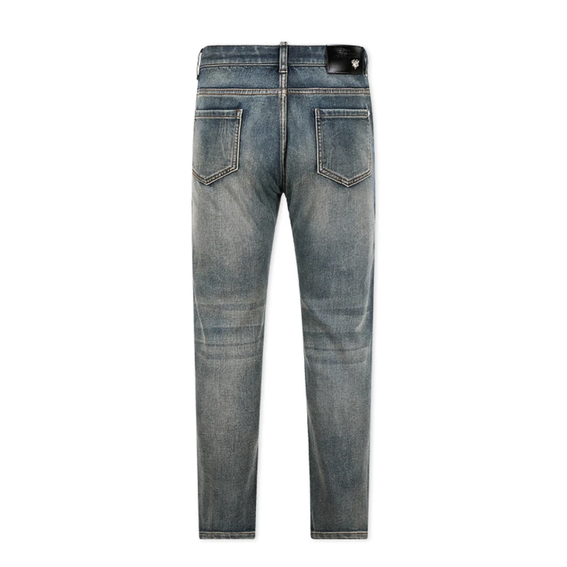 蒙口透高端复古牛仔裤男士秋季轻奢经典美式时尚合体直筒百搭休闲