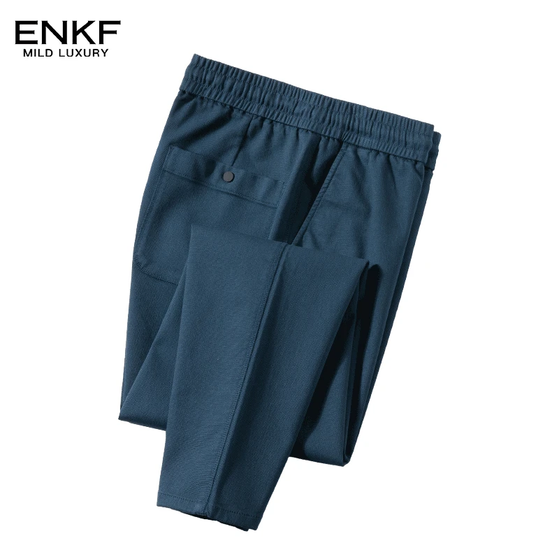 mengkoutou时尚百搭男款休闲裤秋季新品潮流直筒修身弹力高端裤子