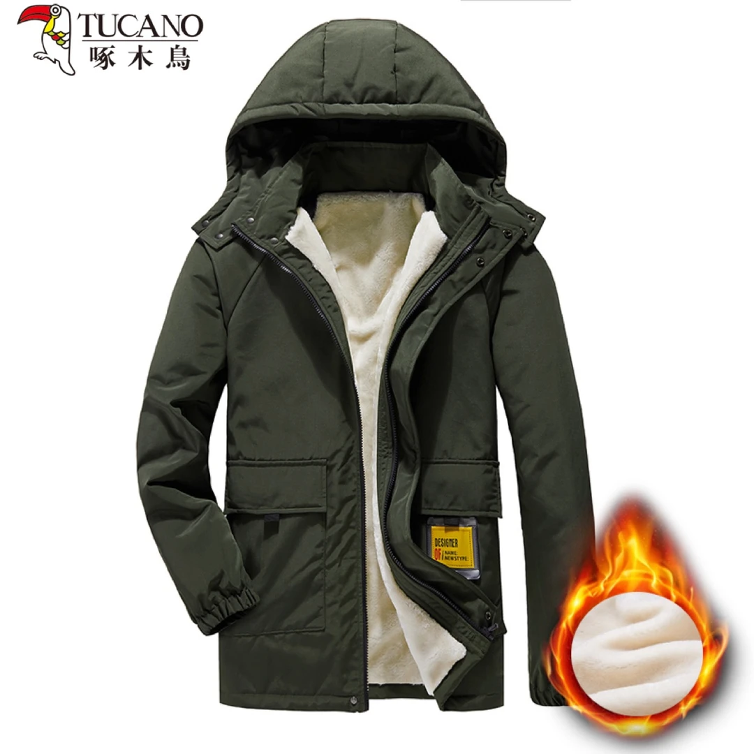 TUCANO/啄木鳥中年爸爸棉服棉衣男士外套秋冬季加绒加厚保暖棉袄