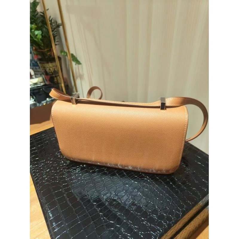 HIRMRIS真皮手工包550630-棕  横扛艾