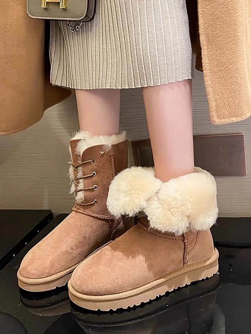 羊皮毛加绒雪地靴女神款两穿保暖防滑时尚秋冬百搭