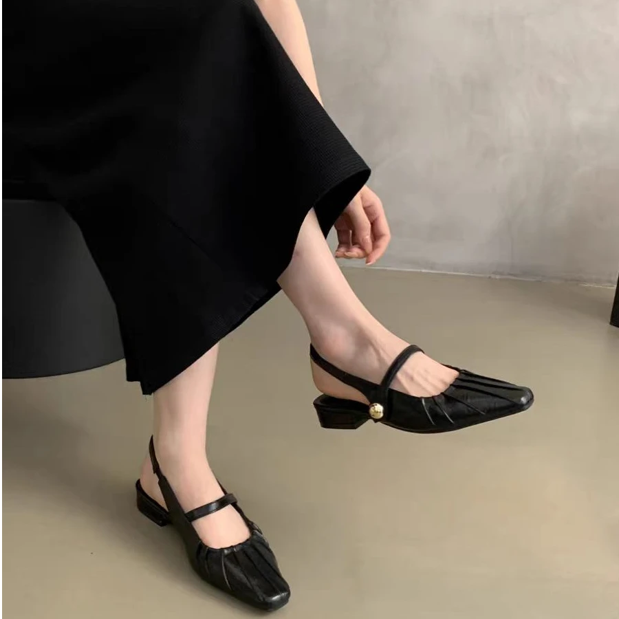 法式包头凉鞋女2024秋季新款晚晚鞋气质单鞋玛丽珍女鞋CSA 630-1