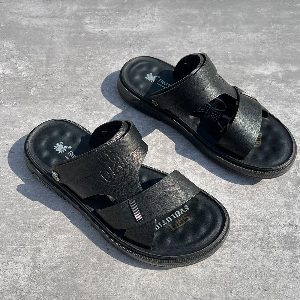 HZZ--夏季新款2023年男士时尚休闲露趾休闲百搭沙滩鞋软底8D803