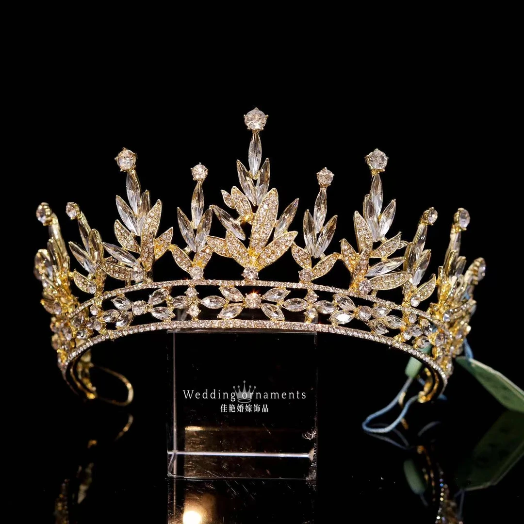 8204ETE精致气质时尚大气黄光婚礼新娘头饰