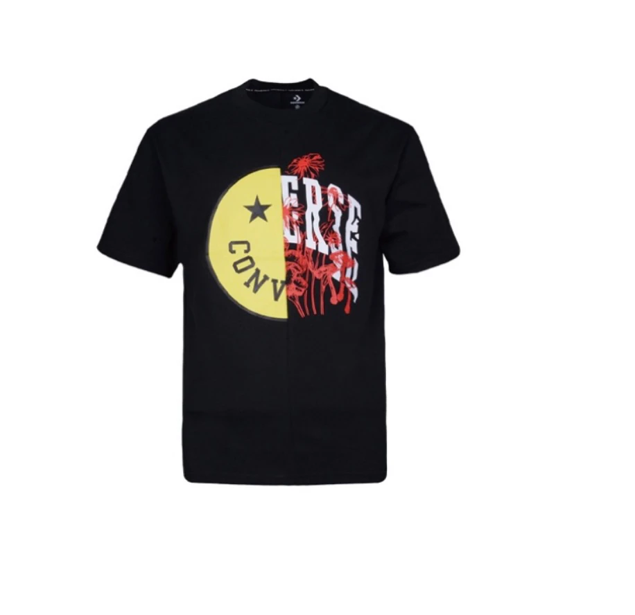 Converse 匡威 笑脸印花透气短袖T恤 男款 黑色