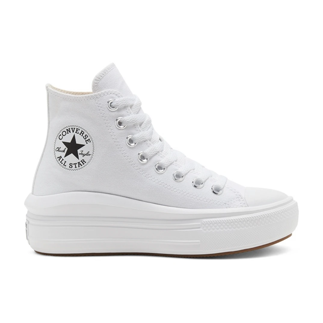 Converse Ch云朵厚底 简约百搭 防滑耐磨 高帮 帆布鞋 女款 白