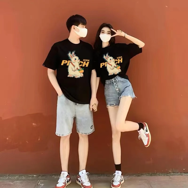 不一样disoo情侣装夏季小众设计高级感2023新款roora短袖T恤男潮