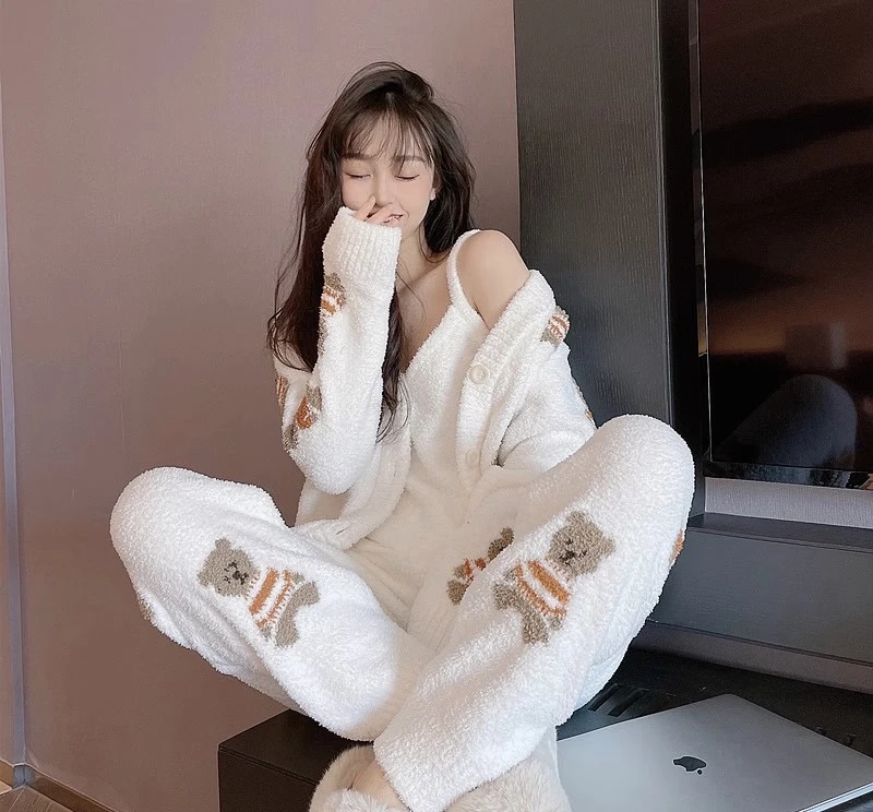 「直播可拍」亲肤柔软家居服半边绒系列套装（非图片款）