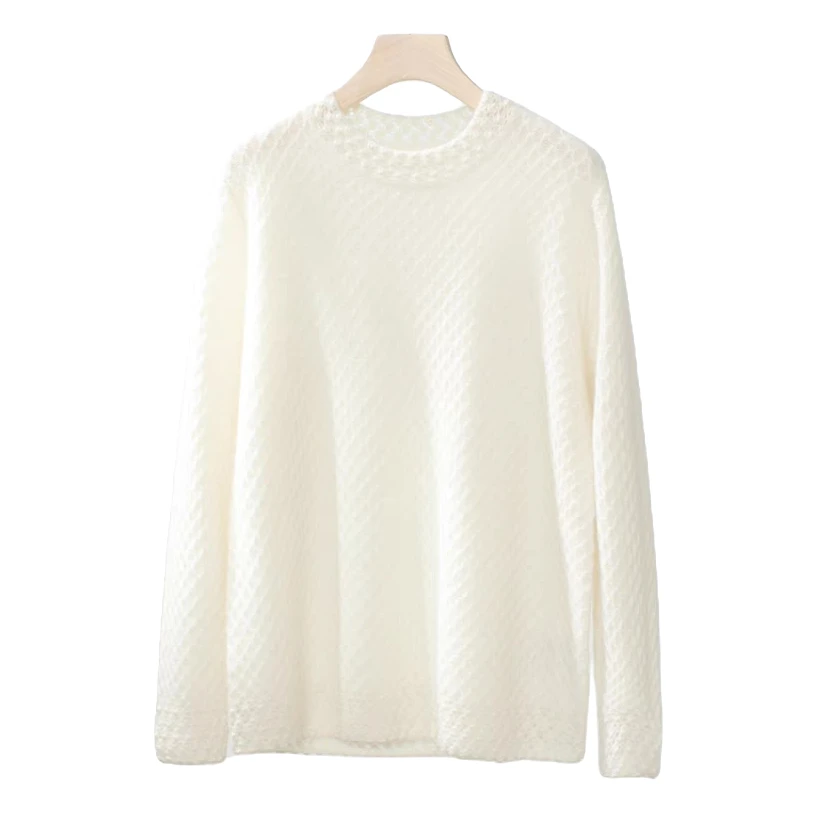 〔胖老板〕羊绒衫 女圆领宽松百搭纯色秋冬新款慵懒风简约加厚套头