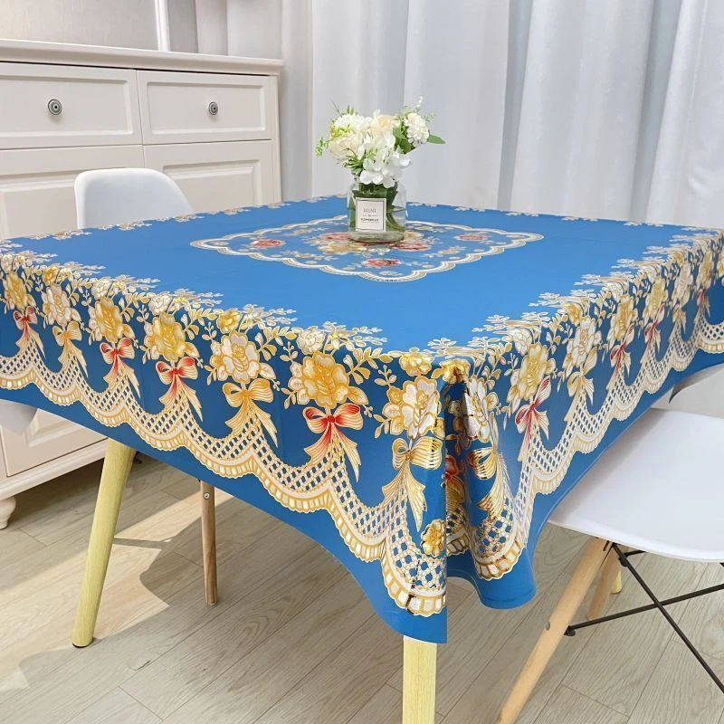 桌布防水防油免洗防烫八仙桌台布正方形中式家用PVC方桌麻将桌布