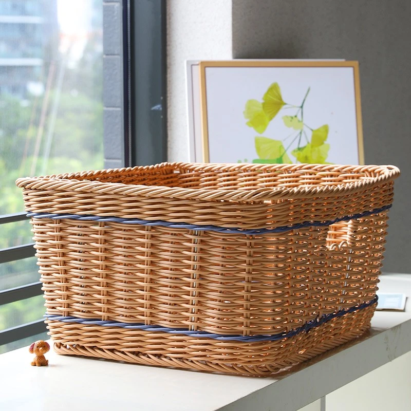 桂味源脏衣篮塑料藤编大容量收纳筐方形脏衣篓卫生间洗衣篮特大号