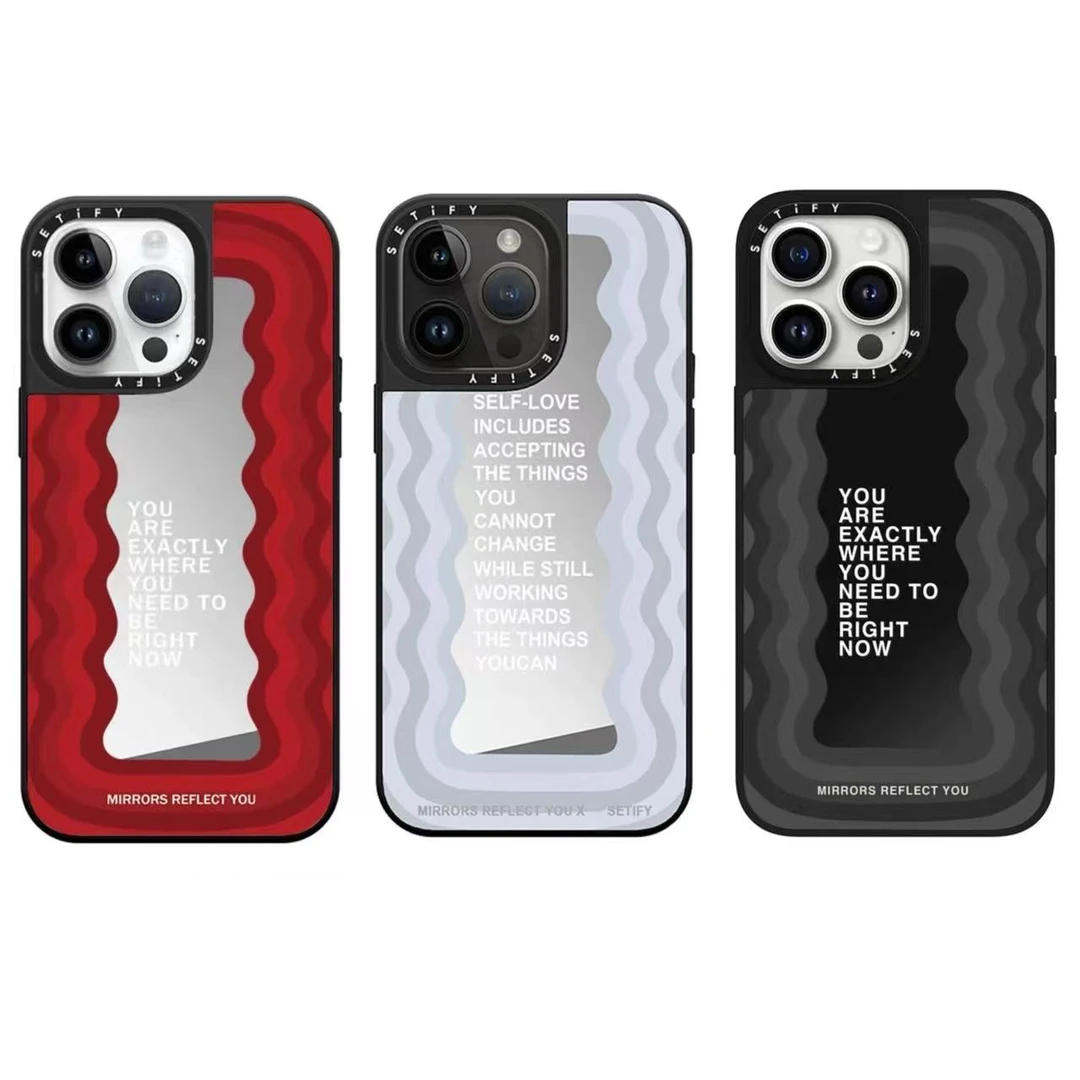 【壳壳不卖专属】潮牌新年红色镜面波浪喜庆iphone15promax手机壳