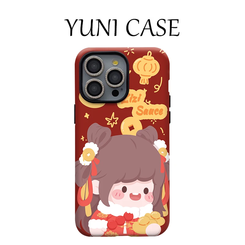 【超爱壳专属】原创进口韩国菲林二合一新年芝芝酱iphone15手机壳