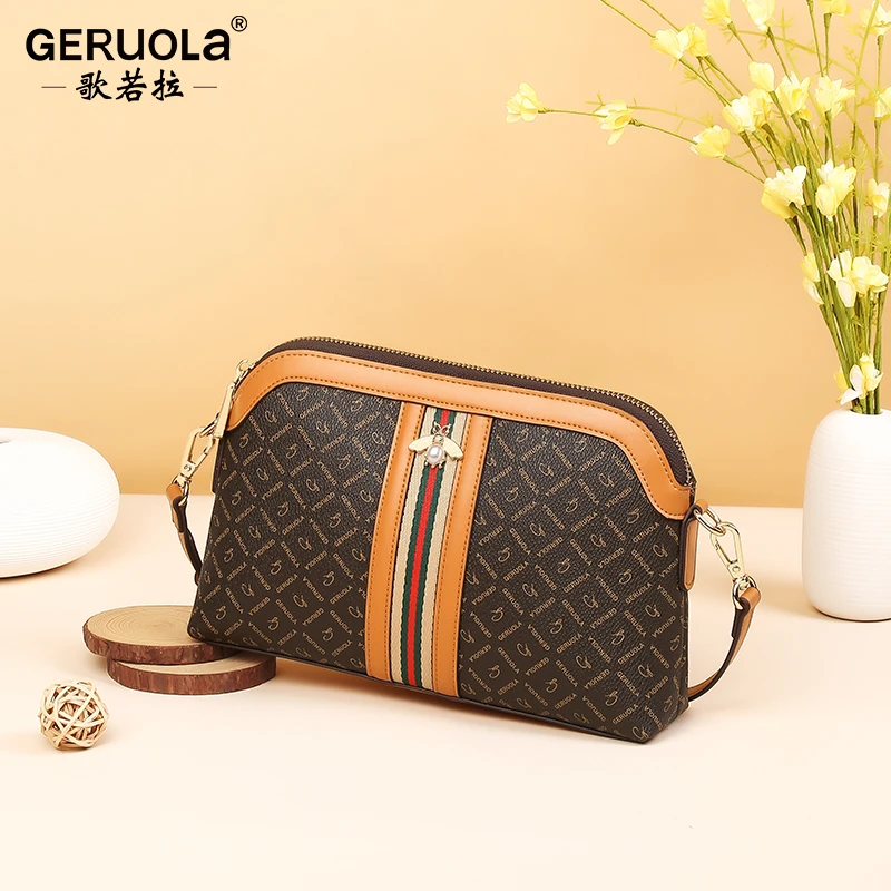 夏款2024新款休闲单肩包中年大容量时尚气质复古贝壳斜挎妈妈包