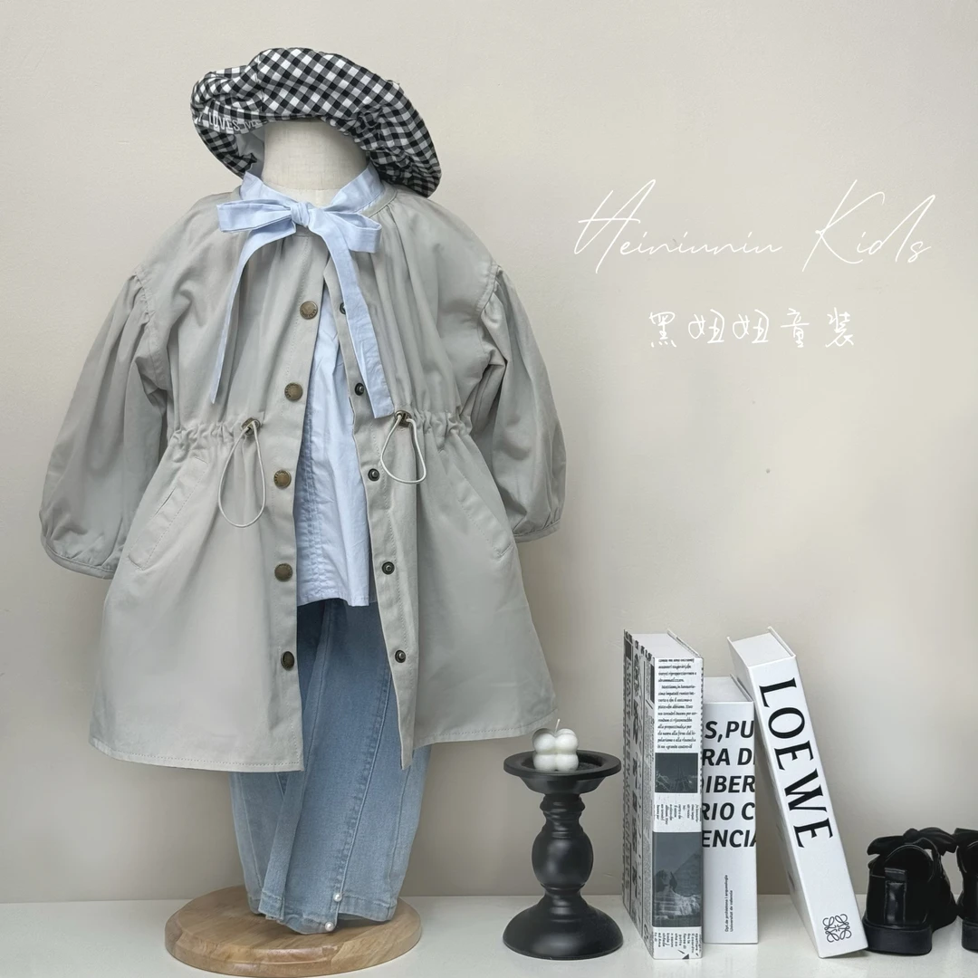 XW29007新款春秋儿童风衣时尚女童2024秋季韩版设计感洋气外套