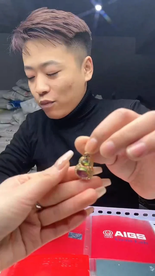 【闪购商品】翡翠戒指银S925镀金镶嵌D23