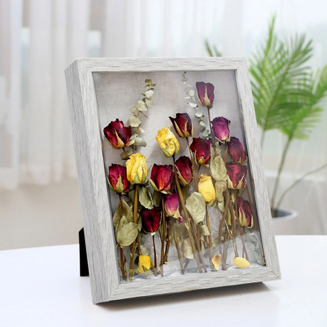 【创意成品干花画框】中空干花相框摆台永生花立体框手工画框