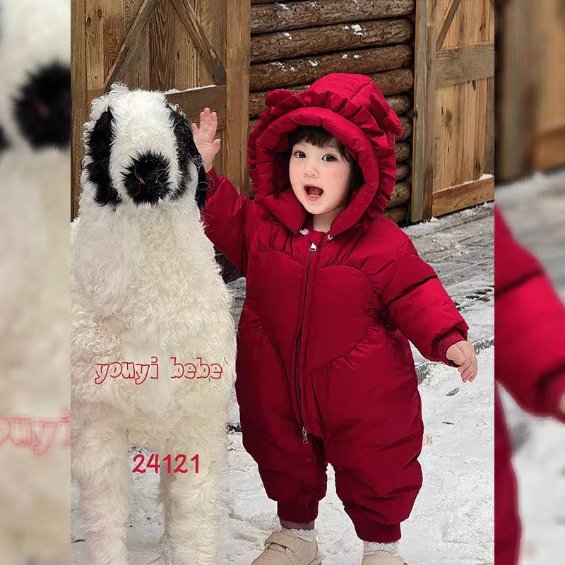 爱心木耳边帽年服羽绒服2521