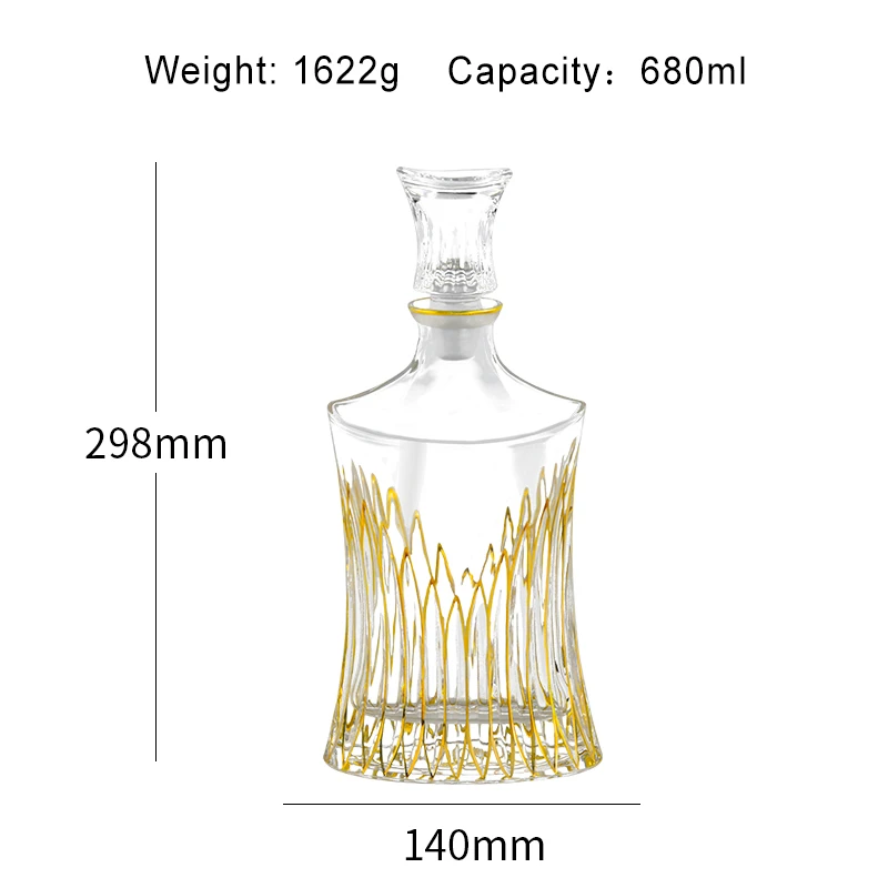 【金像】42#酒瓶描金线高端水晶玻璃高档酒具洋酒杯创意家用欧式