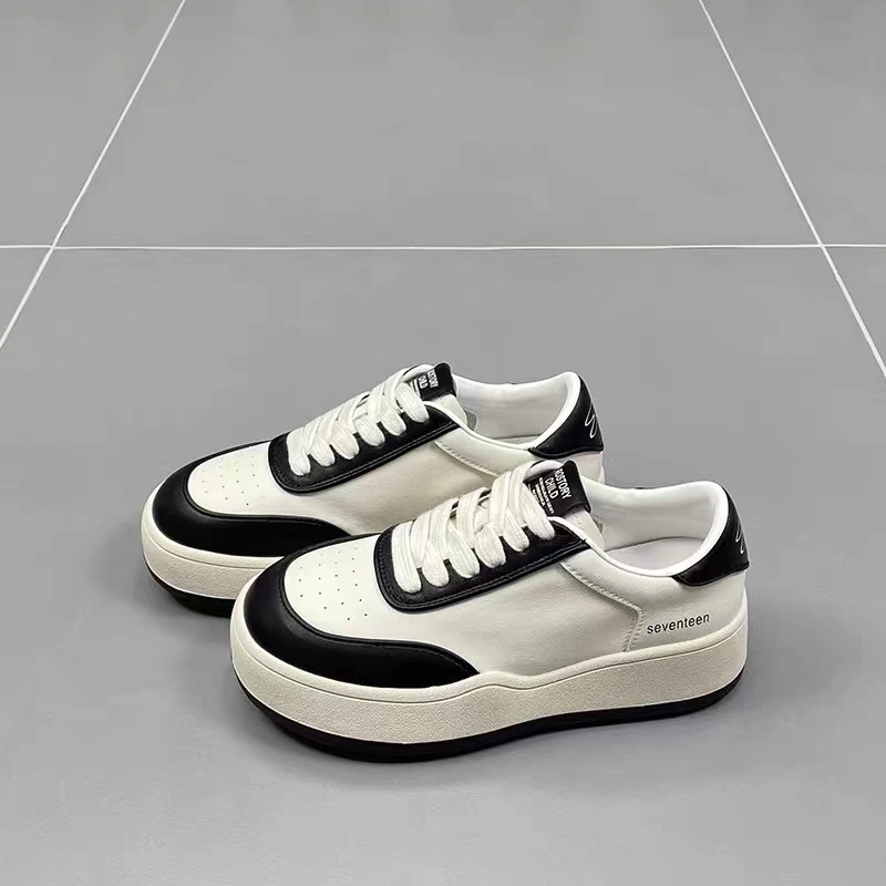 小白鞋女2024春季新款圆头厚底休闲运动板鞋潮S1-1399