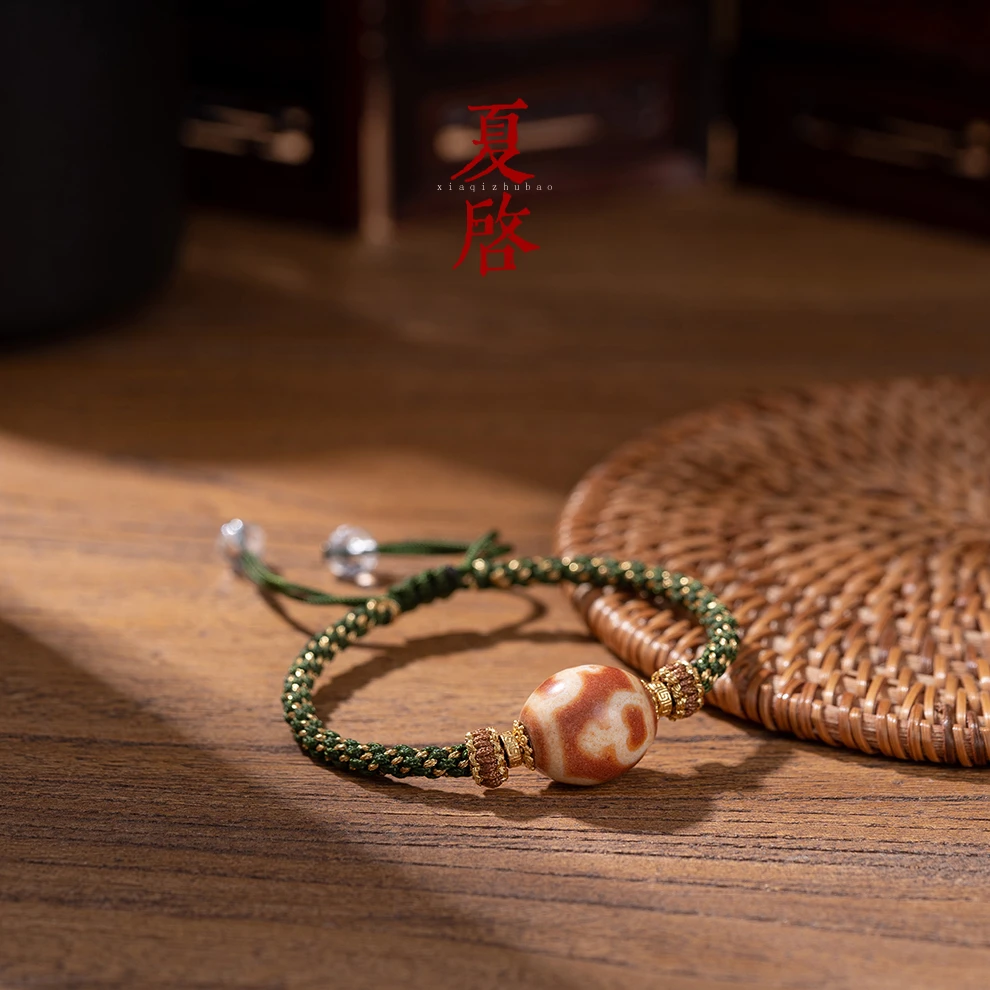 非金属珐琅手链 夏启家藏传橘皮宝瓶手绳