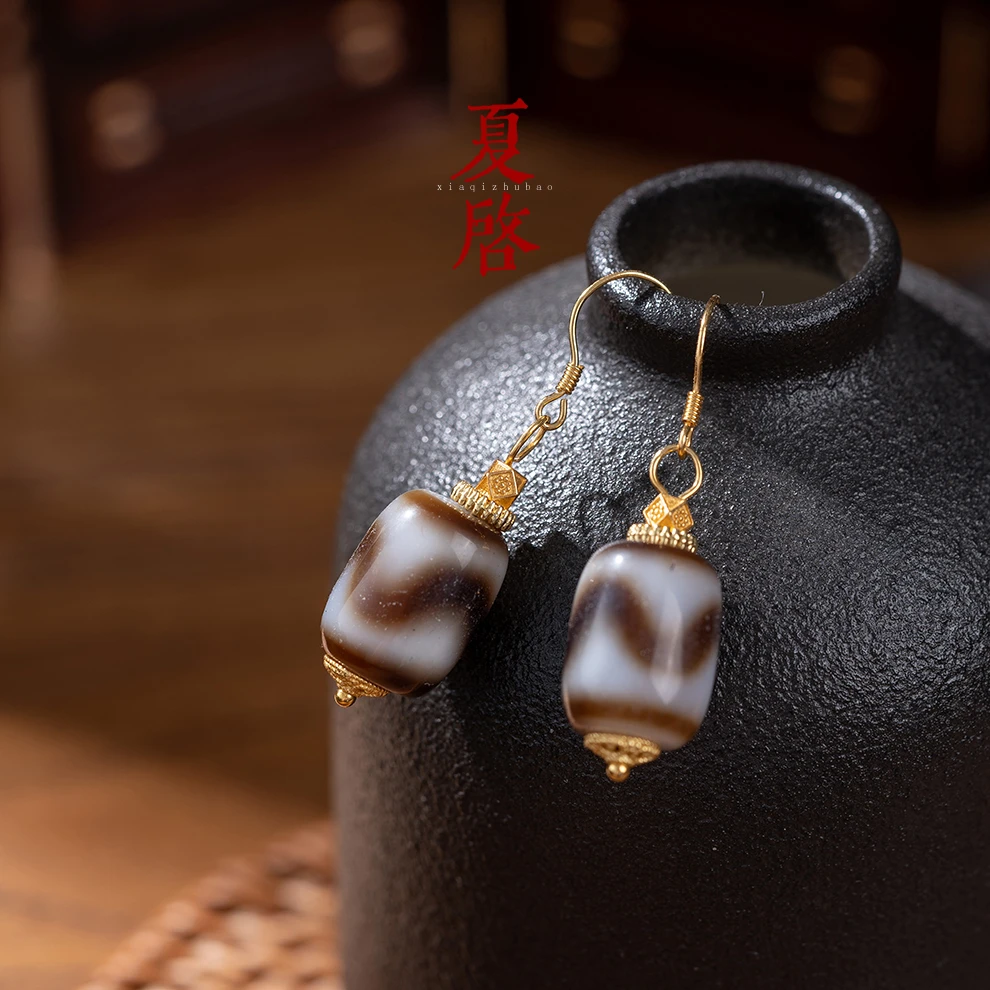 非金属珐琅耳饰 夏启｜龙虎山供-虎牙珠耳坠